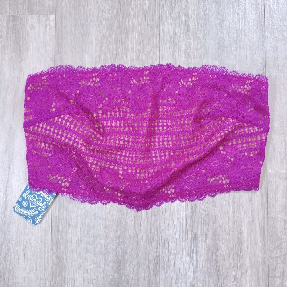 Free People Camila Lace Bandeau Bralette Orchid Purple New S NWT